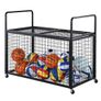 Rolling Sports Ball Storage Cart, Lockable Basketball Cage with Double Lids, Sport Equipment Holder Organizer for Indoor Outdoor, Steel Storage Rack for Garages, Playgroup, Gym and Schools Image 5