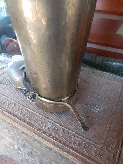 Brass tall cowboy boot umbrella stand, D18