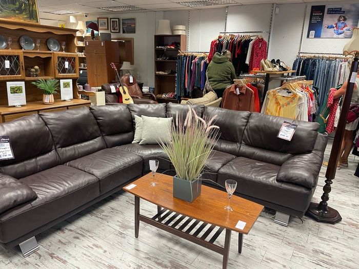 Dark Brown leather Corner Sofa