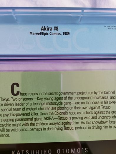 Akira Issue 8 CGC 9.8 Certified Graded Comic Framed DC Marvel