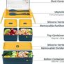 NEW SALE | Lunch Box, 1400ml Bento Box with Spoon Fork, Stackable 2 Layer 3 Compartments Leak Proof Japanese Lunch Box, Meal Prep Container Box for Adults Kids Students Office Microwave Dishwasher Safe Image 3