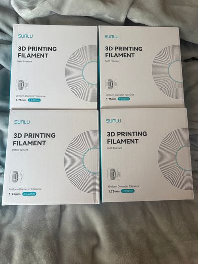 SUNLU PETG Black Filament Refill 4 x 1kg No Spools
