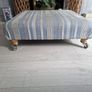Stylish Upholstered Footstool, Ottoman on Castors Image 2