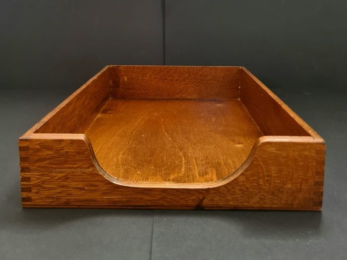 Vintage wooden tidy/ display/ paper/ letter tray