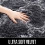 Luxury Velvet Shag Area Rug Modern Indoor Plush Fluffy Rugs, Extra Soft and Comfy Carpet, Geometric Moroccan Rugs for Bedroom Living Room Girls Kids Nursery, 5x8 Feet Dark Grey/White MULTIPLE COLOURS AVAILABLE (FREE POSTAGE) Image 6