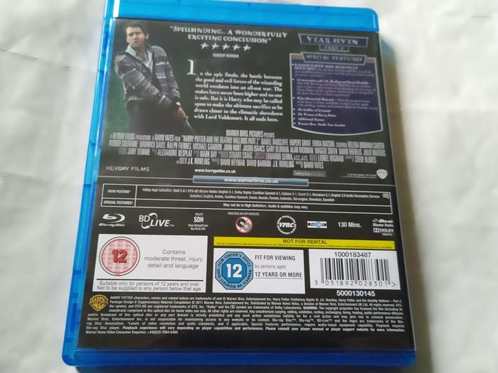 Harry Potter and the Deathly Hallows part 2 Blu-ray