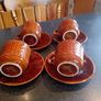 Vintage Tams Ware Pottery Cups Basket Weave Image 2