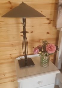 Two grey lamps