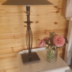 Two grey lamps