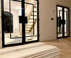 Pair of Crittal black Barcelona doors belgravia ra