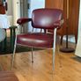 Fabulous Authentic Mid Century Chrome/ leatherette red Armchair Image 2