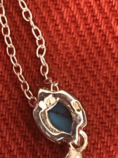 silver chain and pendant tourquise stone