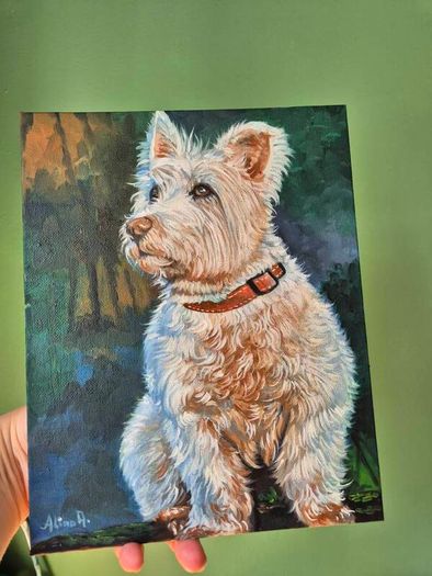 Westi West Highland terrier - original oil painting