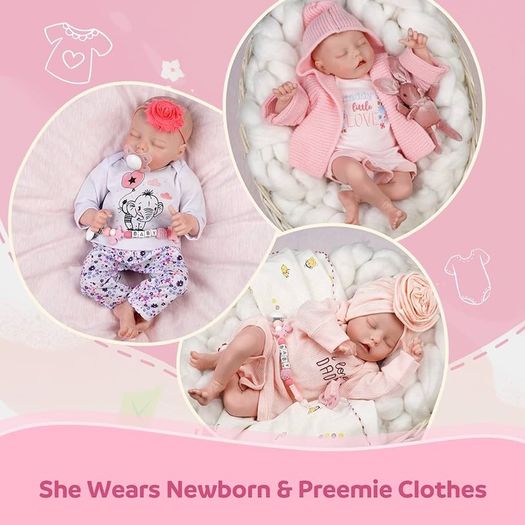 Reborn dolls - 17-Inch Handmade Realistic Baby Dolls Soft Cloth Body with Toy Accessories, Reborn Baby Dolls Like a Lifelike Baby (FREE SHIPPING)
