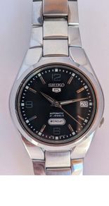 Seiko 5 Automatic 21 Jewels Black Dial Stainless Steel Watch SNK623