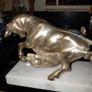 "Bull & Bear" Silvered Bronze Sculpture on Marble Base."Sert Foundry,Barcelona". Image 2