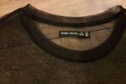 Bershka black loose fitting mesh top size UK small