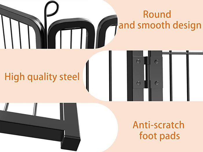 Dog Pen, 8 Panel Puppy Pen with Door, High 80cm Indoor/Outdoor Pet Exercise Playpen, Portable Foldable Animal Run Enclosures for Dogs, Puppies, Cats, Rabbits and Other Animals (FREE SHIPPING)
