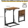 C Shaped Side Table Foldable Laptop Table, Sturdy Steel Frame Base Support Image 2