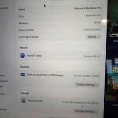 MacBook Pro 16" 2021 M1 Pro