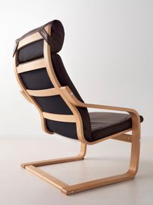 POANG Armchair, Dark Brown Leather