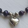 Trink "Black Pearl Heart" Bracelet, 925 Sterling Silver. Image 8