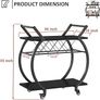 Drinks Trolley, Rolling Bar Cart, Kitchen Trolley on Wheels, Modern Serving Trolley, Wine Cart with Storage Shelves, Wine Holders, for Home Bar, Dining Living Room, Black Image 2