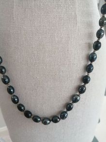 Hand knotted long beaded necklace