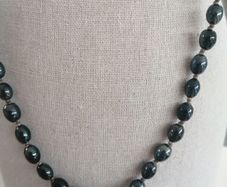 Hand knotted long beaded necklace
