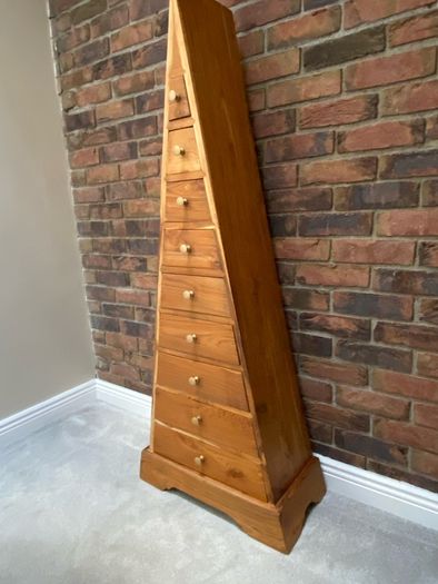 Unique Solid Hardwood Pyramid Chest of Drawers