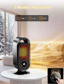 Electric Space Heater, Portable Room Heater Energy Efficient 1500W PTC Fast Heating, Ceramic Fan Heaters with Thermostat, Timer & 3 Modes, Overheat & Tip Over Protection for Office Bedroom
