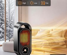 Electric Space Heater, Portable Room Heater Energy Efficient 1500W PTC Fast Heating, Ceramic Fan Heaters with Thermostat, Timer & 3 Modes, Overheat & Tip Over Protection for Office Bedroom