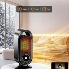 Electric Space Heater, Portable Room Heater Energy Efficient 1500W PTC Fast Heating, Ceramic Fan Heaters with Thermostat, Timer & 3 Modes, Overheat & Tip Over Protection for Office Bedroom