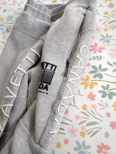 Mens Zavetti Canada Grey Cotton Joggers Large