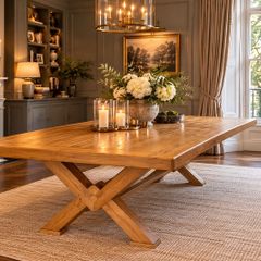 Solid Oak 8 Seater Dining Table