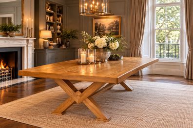 Solid Oak 8 Seater Dining Table