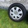 VW POLO ,3 steel rims with good tyres & 4 VW polo hub caps Image 4