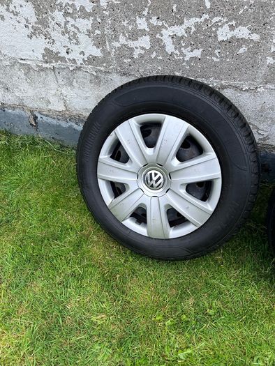 VW POLO ,3 steel rims with good tyres & 4 VW polo hub caps