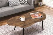 Cloud Shape Coffee Table Modern Industrial Style Coffee Tables Wood Irregular Center Table Floor Table Mid Century Style Decorative Furniture for Living Room Office Retro Brown