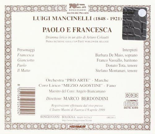 Mancinelli. Paolo e Francesca. CD. Free Postage!