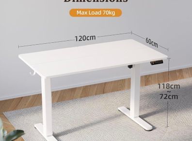 White Electronic Standing Desk
