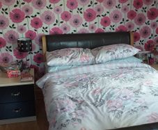 double bed and 2 lockers