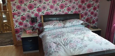 double bed and 2 lockers