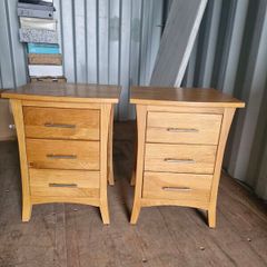 solid oak bedside lockers