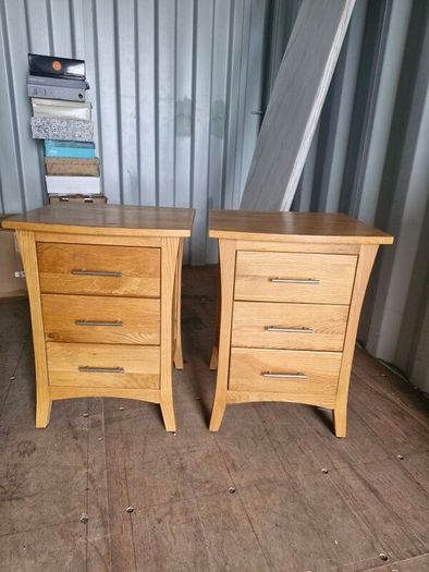 solid oak bedside lockers