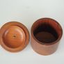 Turned round wooden box with lid Image 2
