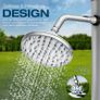 Outdoor Solar Heated Shower, 20L Poolside Shower Kit with 2 Shower Head and Foot Shower Tap, Handheld/Hanging Two Modes Fast Assembly W/ Pre-Drilled Hole for Outdoor Backyard Poolside Beach Spa Image 2