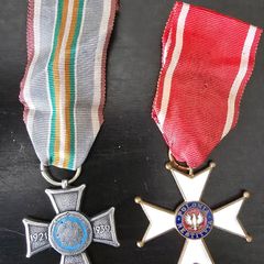 WW2 Polish Crosses - Order of Restituta medal 1944 - knight class, Silesian Uprising Cross
