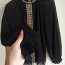 shirt , shirt Black M  , gorgeous womens Black Embroidered blouse Shirt Ladies Black elegant occasional celebrations party Image 3