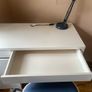 Ikea Micke White Desk, Chair & Lamp Image 6